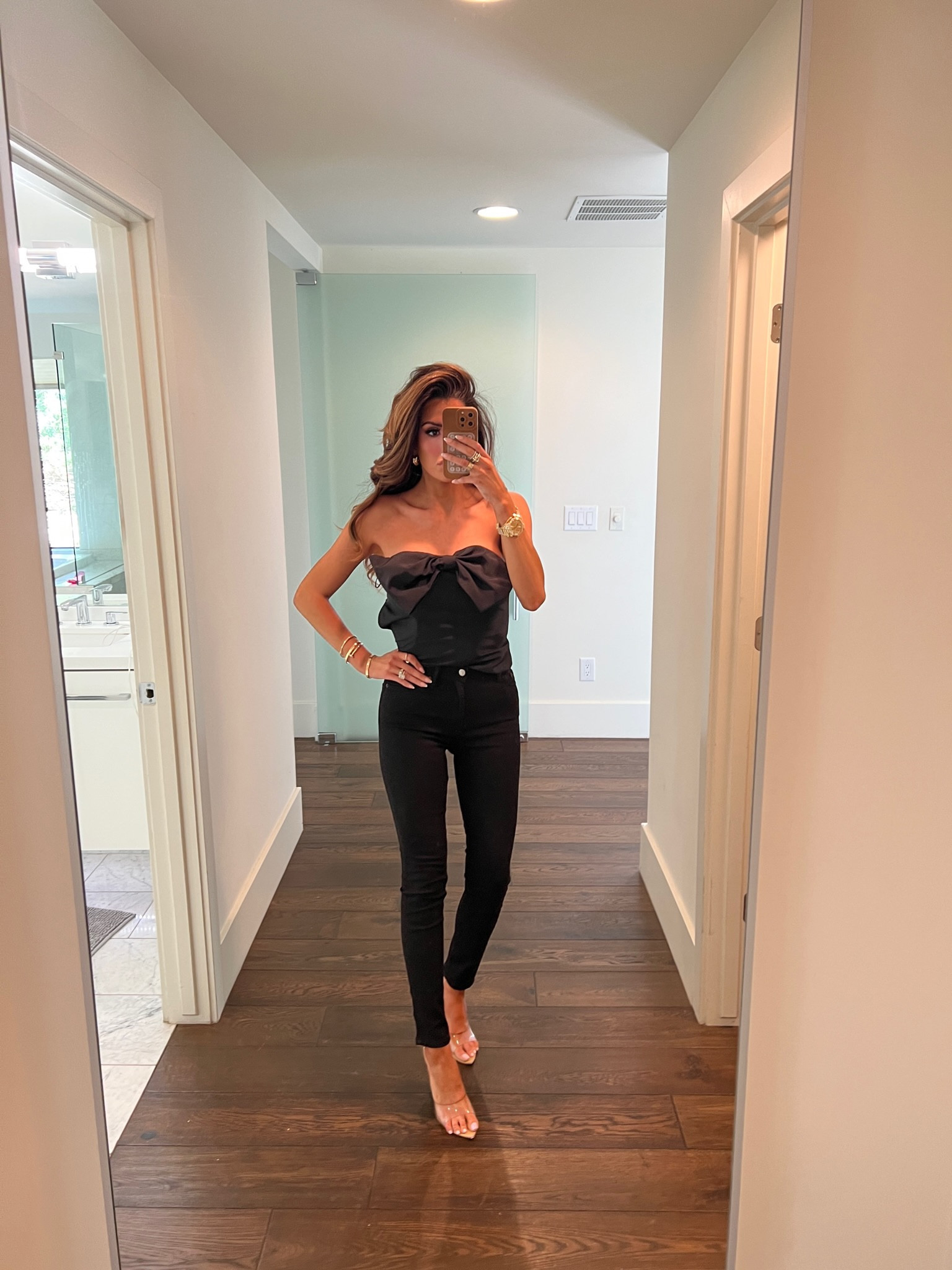 Express, Express Sale, Bow Top, Skinny Black Jeans, Clear wedges, emily Ann Gemma, spring outfit ideas, pink bow top, sale alert 

#LTKstyletip #LTKshoecrush #LTKsalealert