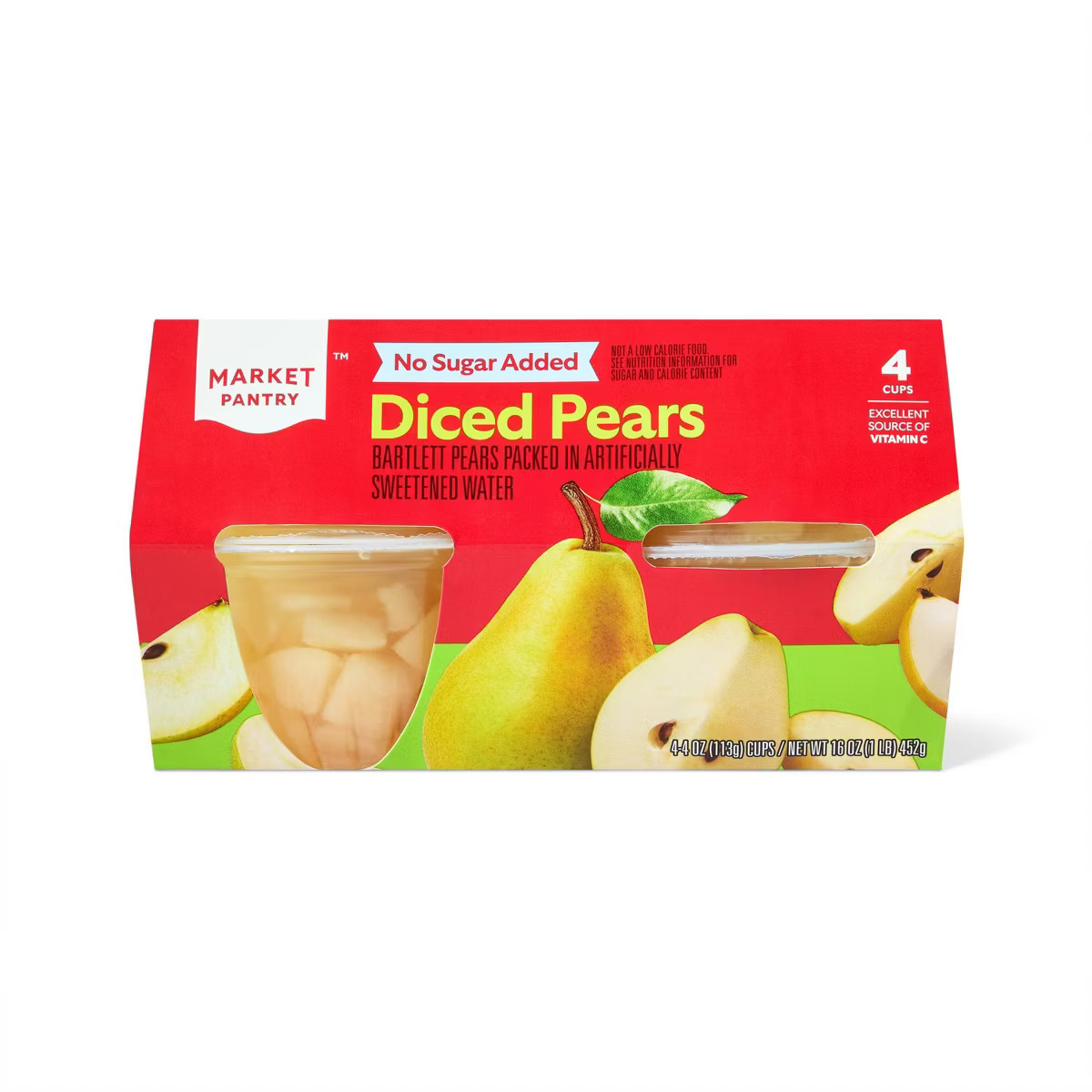 Diced Pear Cups 4ct - Market Pantry™ | Target