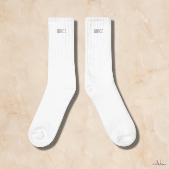 Bride  Embroidered Crew Socks - Etsy | Etsy (US)