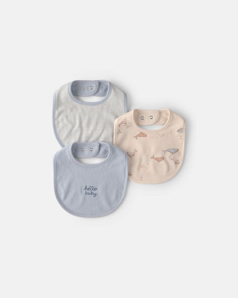 Baby 3-Pack Whale Bibs - Blue/Ivory | Carter's | Carter's Inc