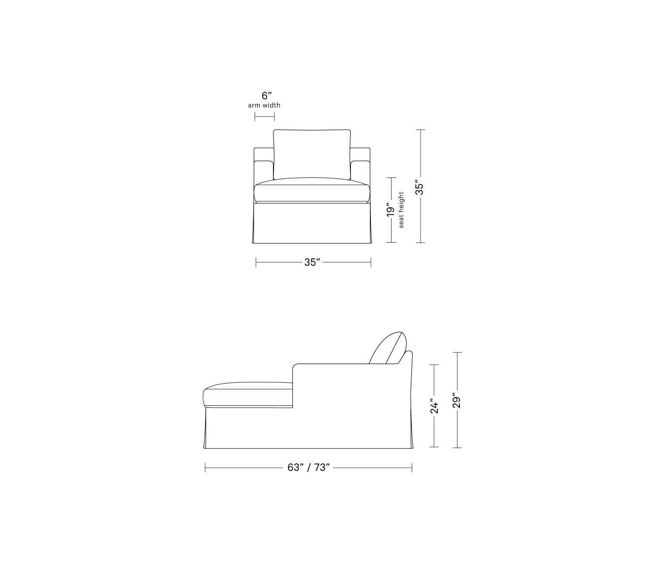 Sloan Slipcovered Chaise Lounge | Interior Define