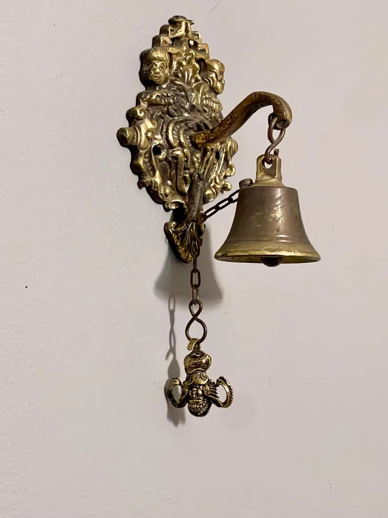 Ornate Brass Door Bell Vintage Wall-Mounted Bell with Cherub Details | Etsy (Global)