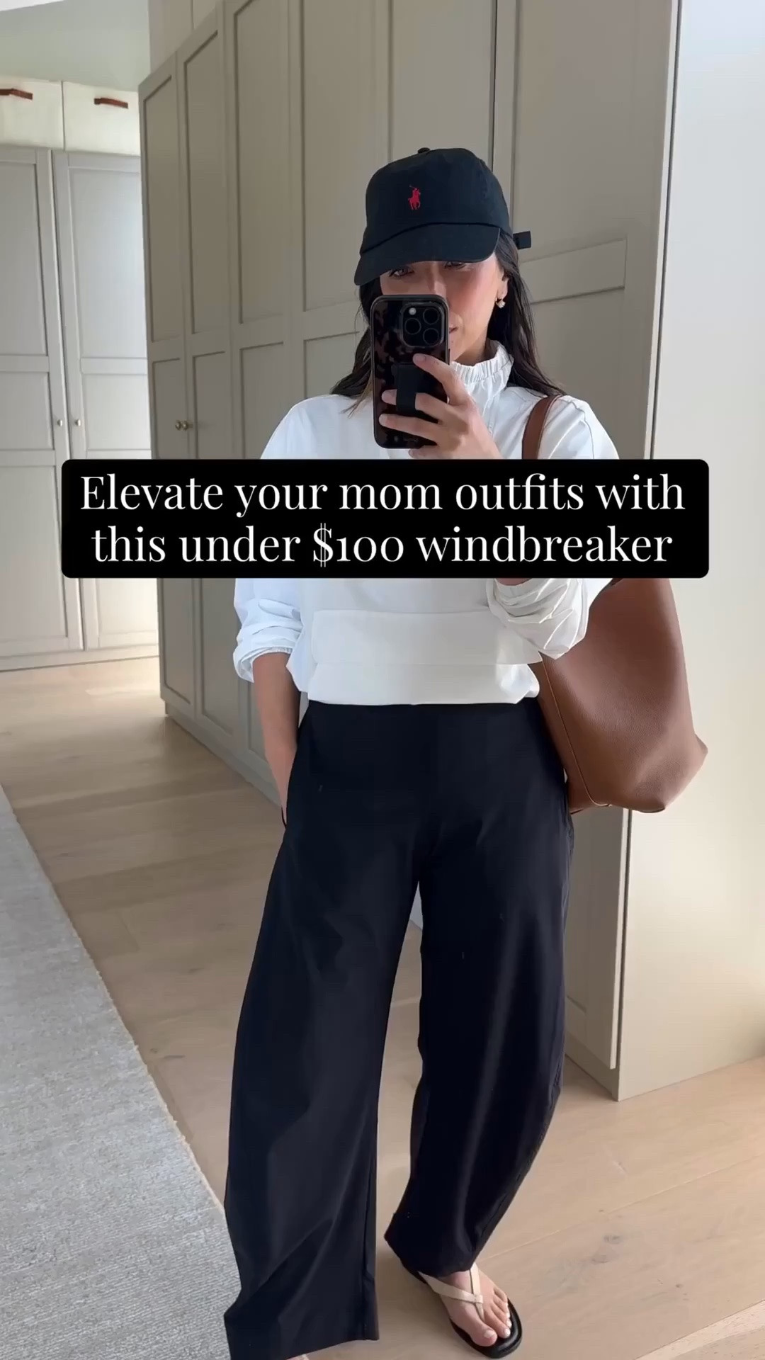 Low effort high reward school drop off outfit. 

Zella windbreaker xs
Everlane box cut tee medium
Ruti pants petite 4
Everlane Leather sandals 5
Quince bucket bag
Polo hat 
Electric picks earrings
Electric picks necklace

Petite style, athleisure, mom outfits

#LTKootd #LTKmomlife #LTKPetite