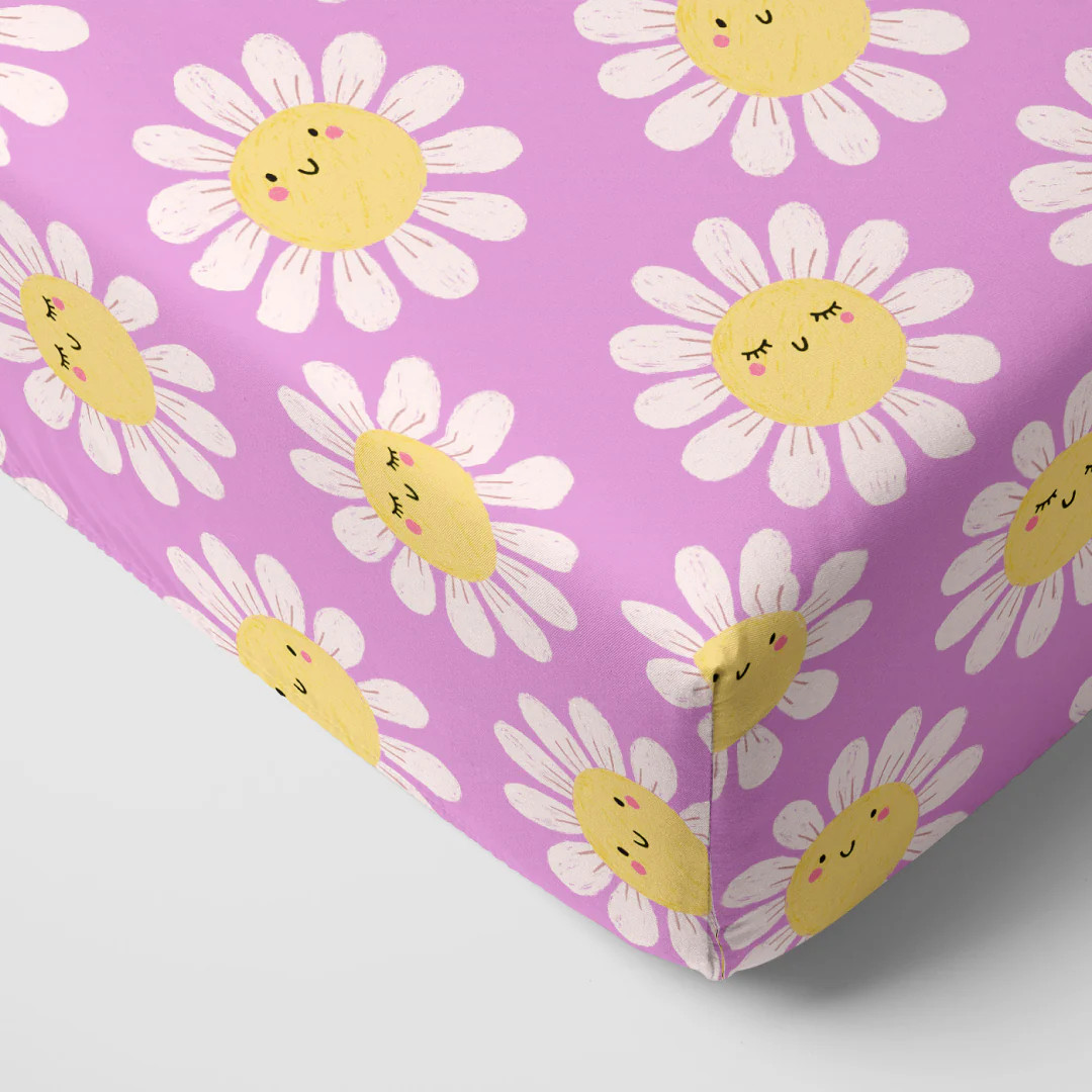 Flower Power Fitted Crib Sheet | Little Sleepies