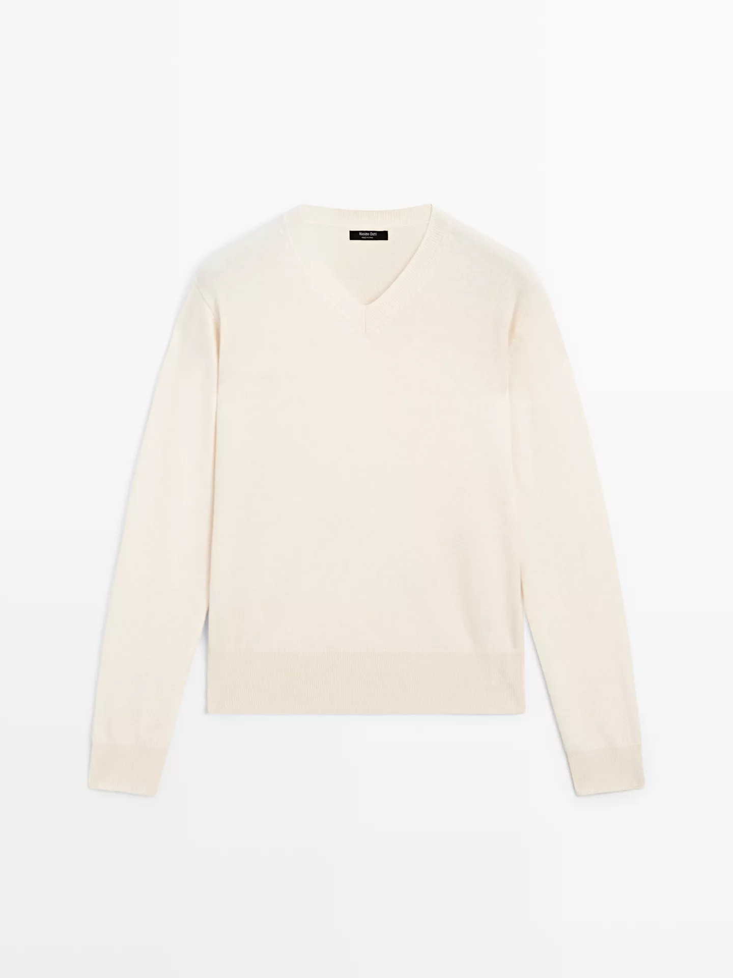 Wool blend knit V-neck sweater | Massimo Dutti UK