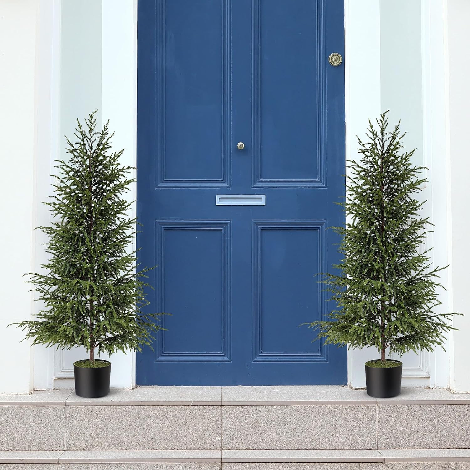 2 Pcs 4FT Artificial Christmas Norfolk Pine Tree for Front Porch Decoration | Amazon (US)