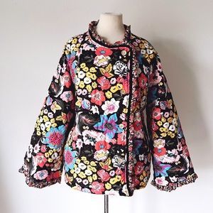 Floral Bell Sleeve Sherpa Lined Quilted Jacket | Poshmark