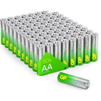 GP Super Alkaline Batteries AA 1.5 V, Ideal for Powering Daily Devices G-TECH Technology, Pack of 80 AA Batteries | Target