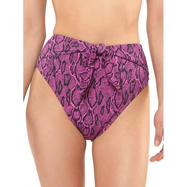 Jessica Simpson Women's Contemporary Snakecharmer High Waisted Bottom Swimsuit | Walmart (US)