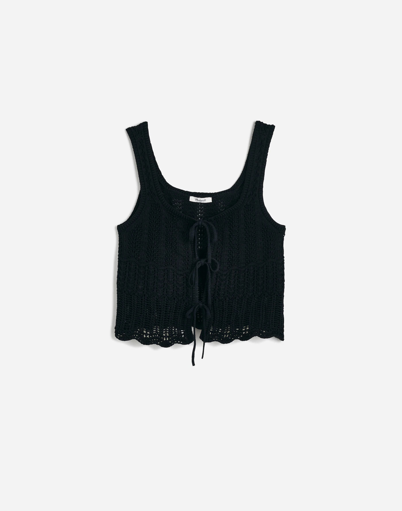 Pointelle-Stitch Tie-Front Sweater Tank | Madewell
