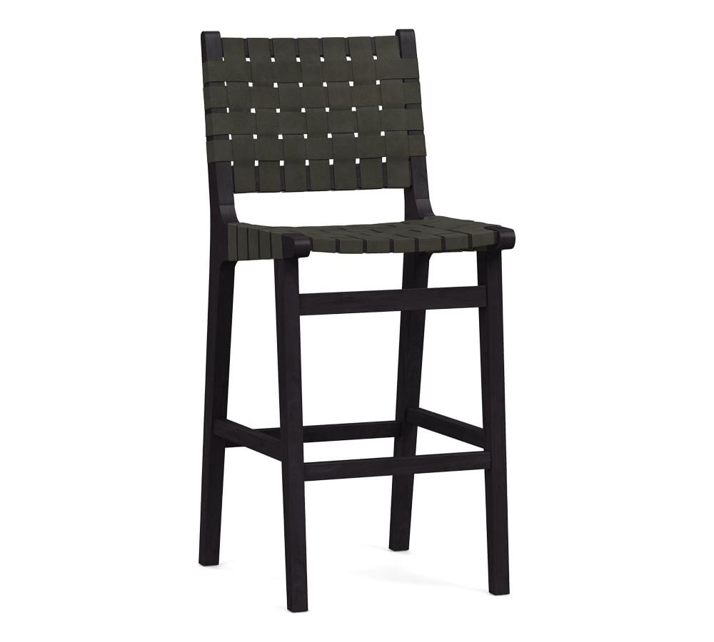 Fenton Woven Leather Bar & Counter Stools | Pottery Barn (US)
