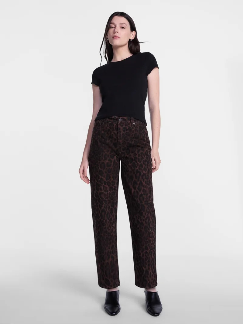Scenario Women's and Women's Plus High Rise Barrel Jeans, 26", 28" Inseam, Sizes 0-28W | Walmart (US)