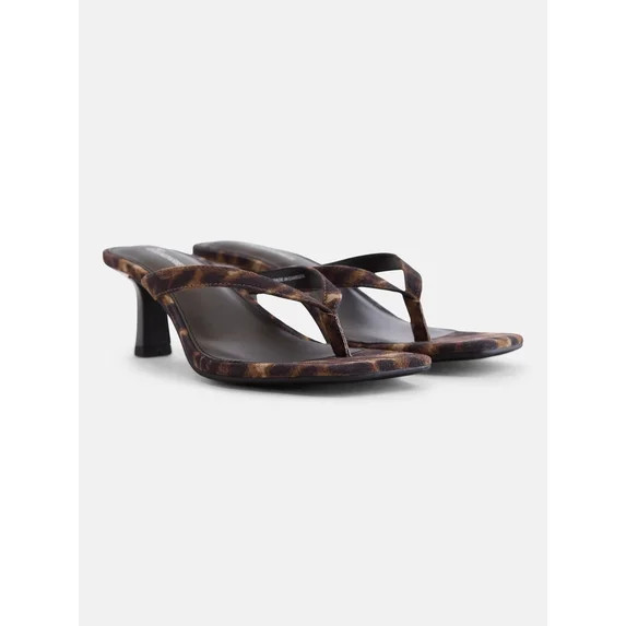 No Boundaries Women's Kitten Heel Thong Sandals | Walmart (US)