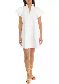 Crown & Ivy™ Women's Flutter Sleeve Tiered Midi Dress | Belk