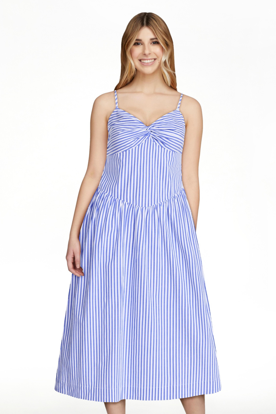 Free Assembly Women's Twist Front Sleeveless Maxi Dress with Drop Waist, Sizes XS-XXL | Walmart (US)
