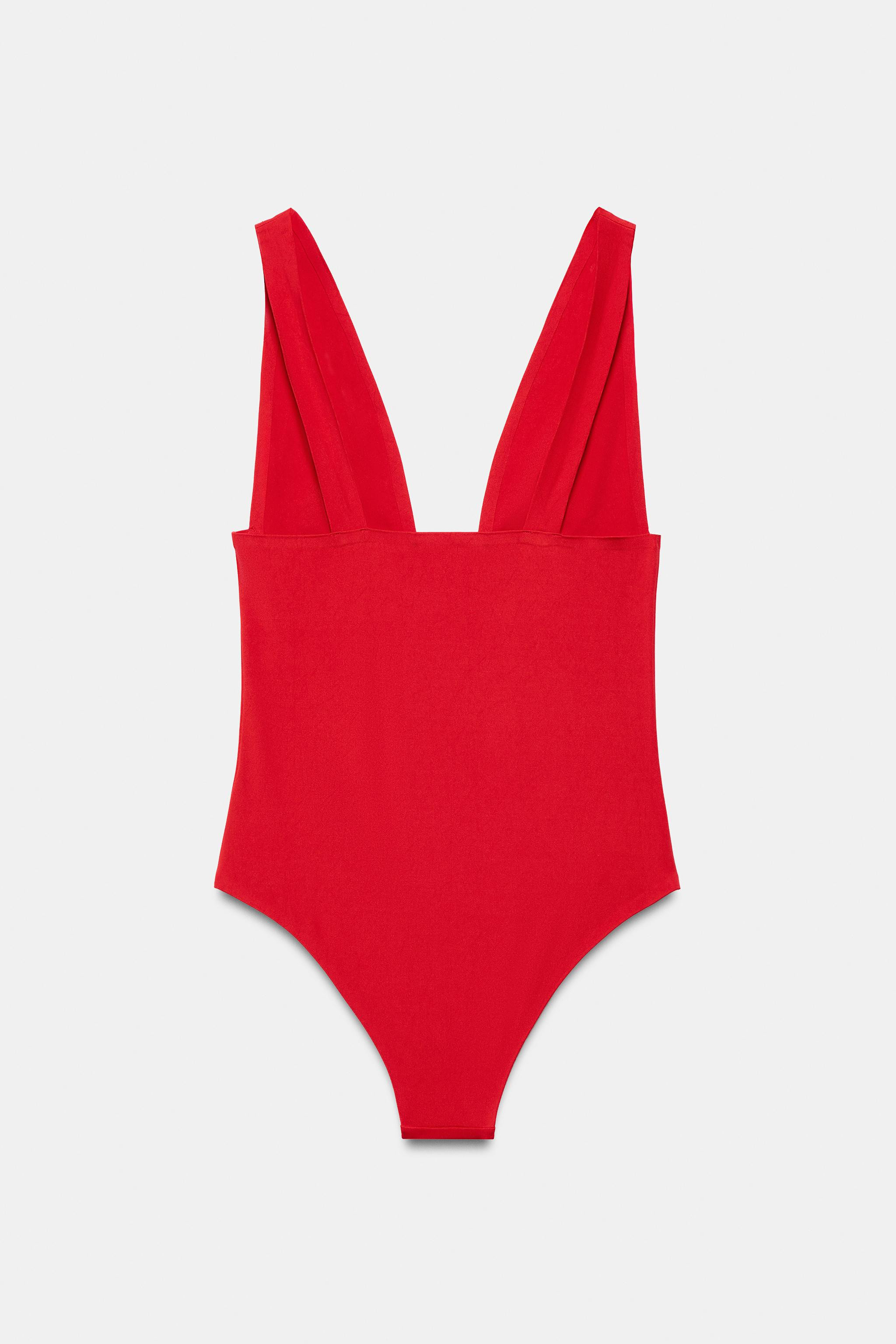 SOLID PLUNGE SWIMSUIT | Zara US