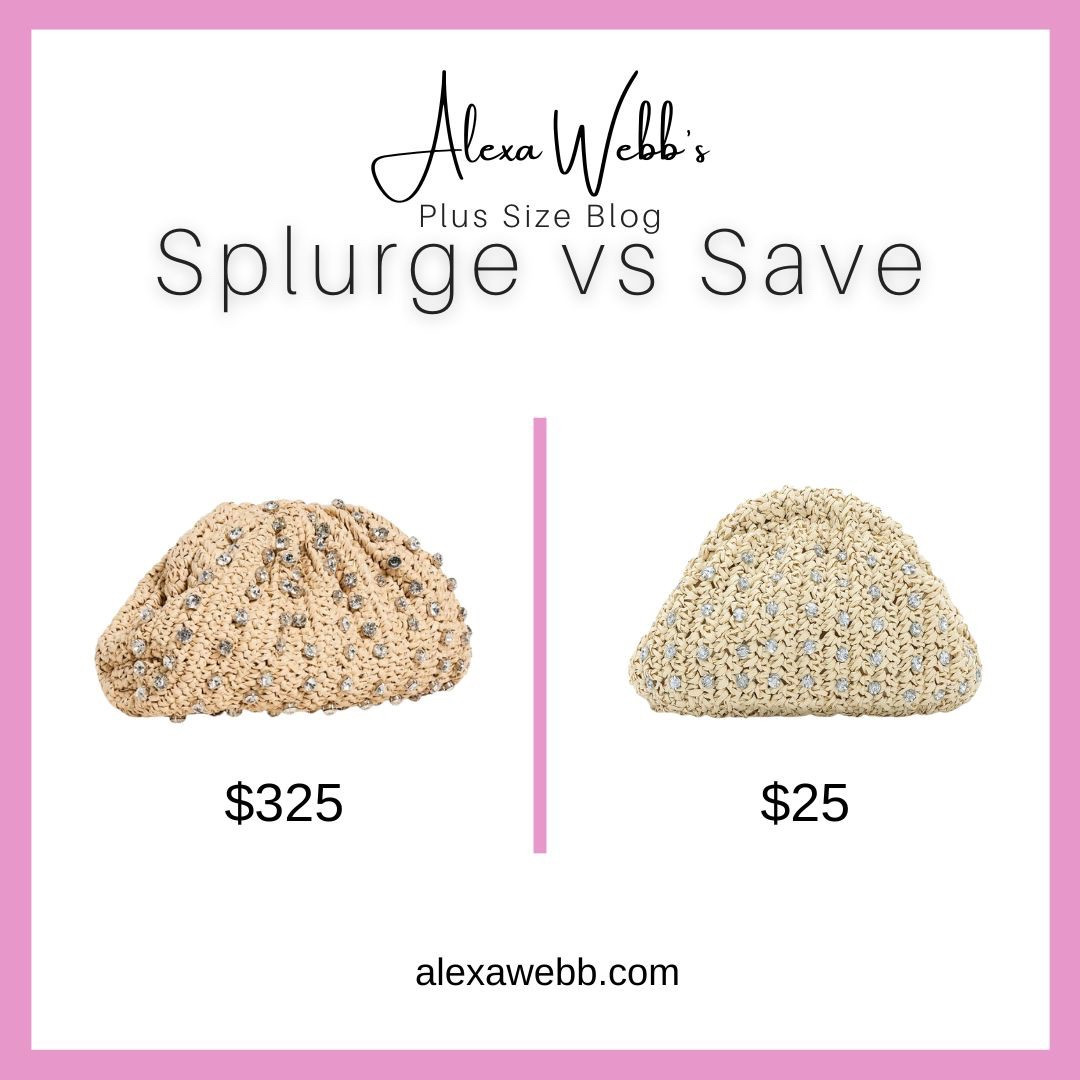 Straw Rhinestone Dumpling Clutch: Splurge vs Save by Alexa Webb #plussize

#LTKOver40 #LTKStyleTip #LTKPlusSize