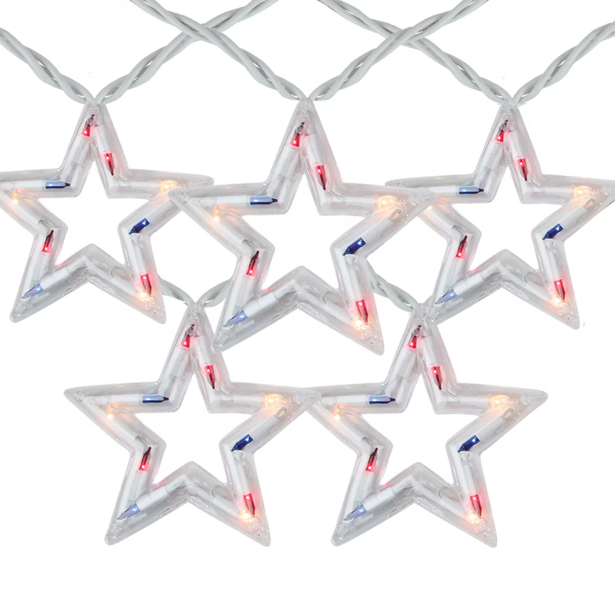 Northlight 5ct Patriotic Star Fourth of July Light Set, 5.25ft White Wire | Target