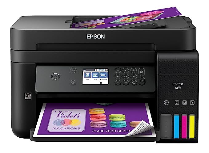 Epson WorkForce ET-3750 EcoTank Wireless Color All-in-One Supertank Printer with Scanner, Copier ... | Amazon (US)