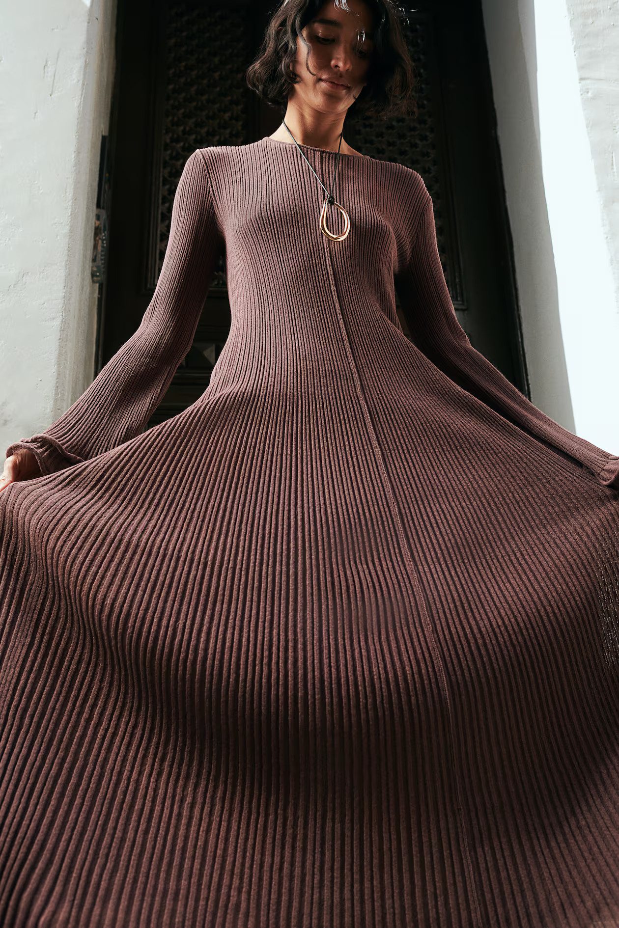 Tie-back rib-knit dress | H&M (UK, MY, IN, SG, PH, TW, HK)