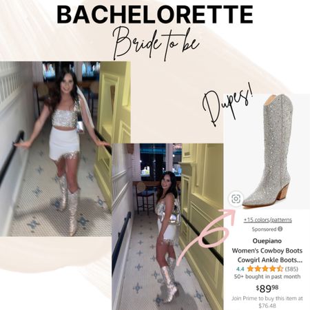 Last Disco 🪩 Themed Bach!

Bachelorette outfit
Inspiration! The more sparkle the better! It's your day after all! ✨💖

I got SO many compliments on this little number. Sparkle crop top and sparkle boots are a MUST!

Not wanting to spend all the money? These are the perfect dupes! Linked below!👇🏼 

#LTKwedding #LTKstyletip
#LTKfindsunder100
#LTKwedding #LTKstyletip
#LTKbeauty

#LTKparties #LTKfindsunder100