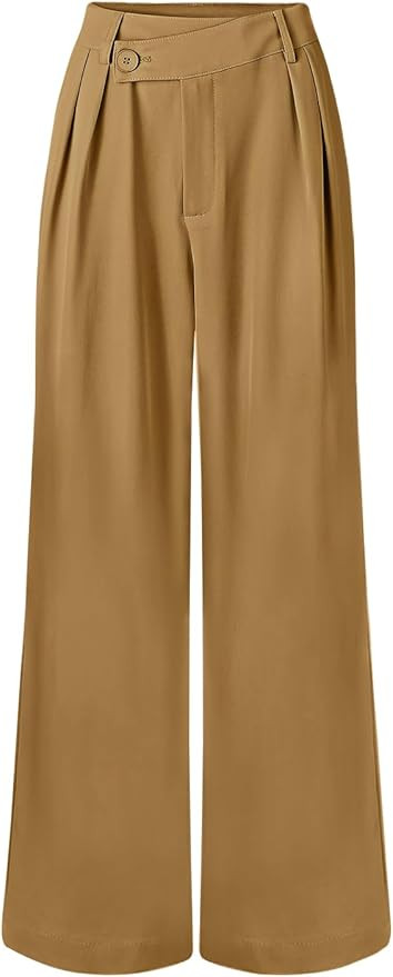MEROKEETY Women's Wide Leg Pants High Waist Long Straight Work Business Casual Trousers with Pock... | Amazon (US)
