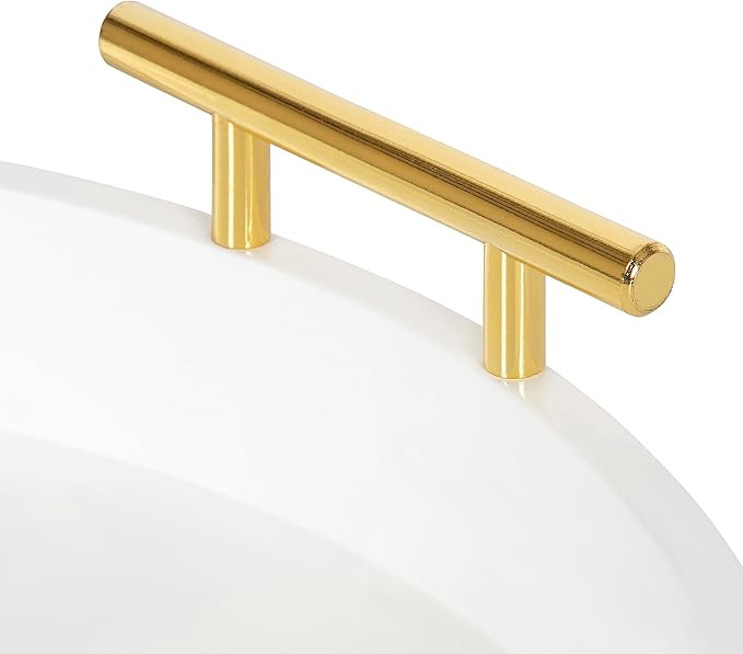 Kate and Laurel Lipton Modern Round Tray, 15.5" Diameter, White and Gold, Decorative Accent Tray ... | Amazon (US)