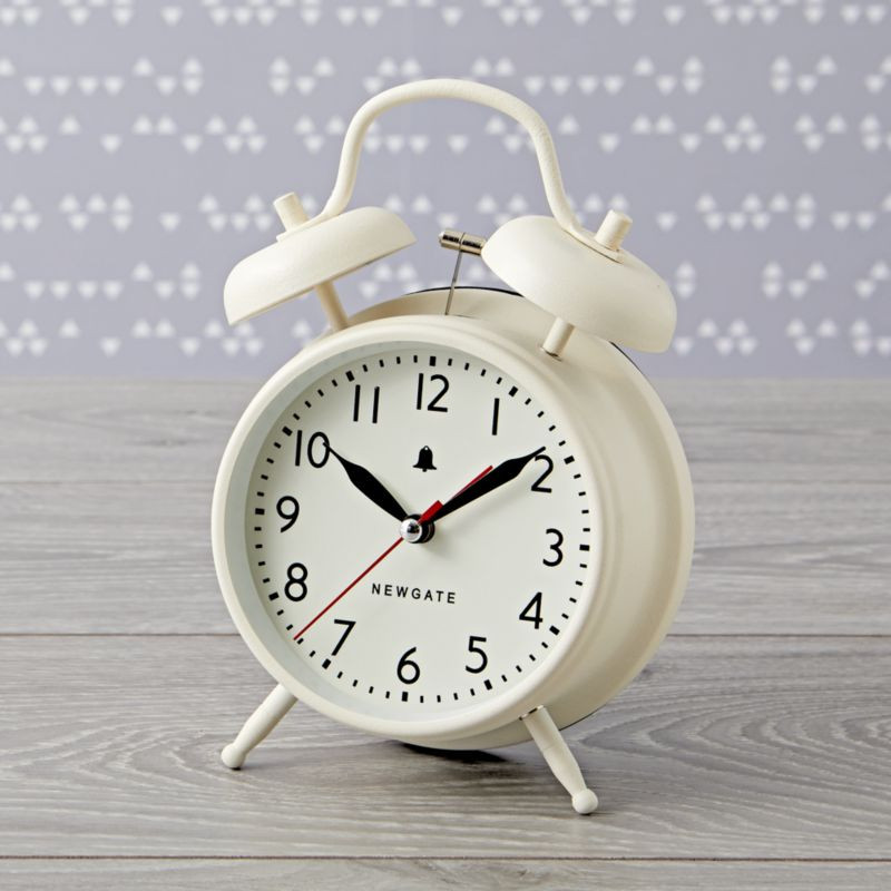 White Retro Alarm Clock | Crate & Barrel