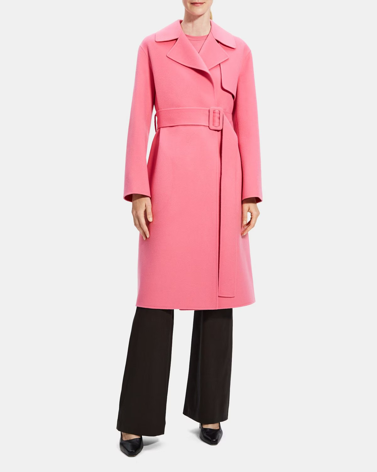 Double-Face Wool-Cashmere Wrap Trench Coat | Theory Outlet | Theory Outlet