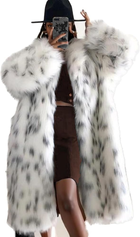 Faux Fur Winter Long Soft Coat Women's Warm Fur Jacket Overcoat Topcoat Outerwear | Amazon (US)