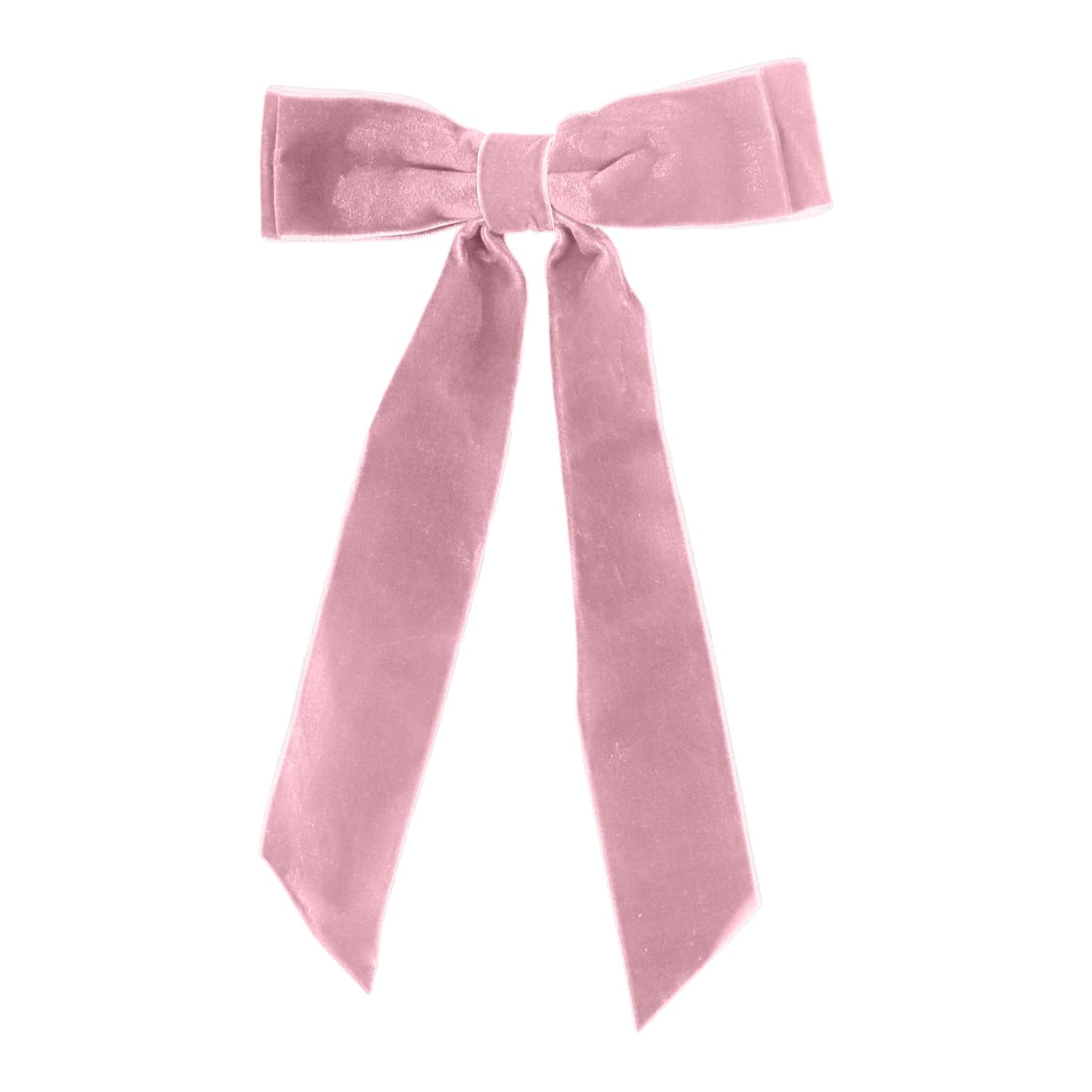 6 inch Hair Bow Velvet Hair Clip with Tails (Light Pink) | Amazon (US)