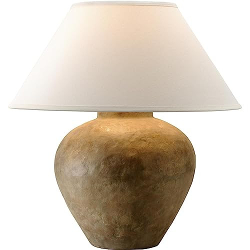 Troy Lighting Calabria 1-Light Table Lamp | Sienna Finish | Made of Ceramic & Textile | 23" Overall Height | PTL1009 | Amazon (US)