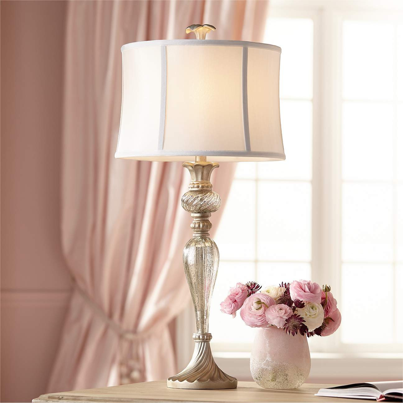Alyson Traditional Mercury Glass Table Lamp by Regency Hill | Lamps Plus