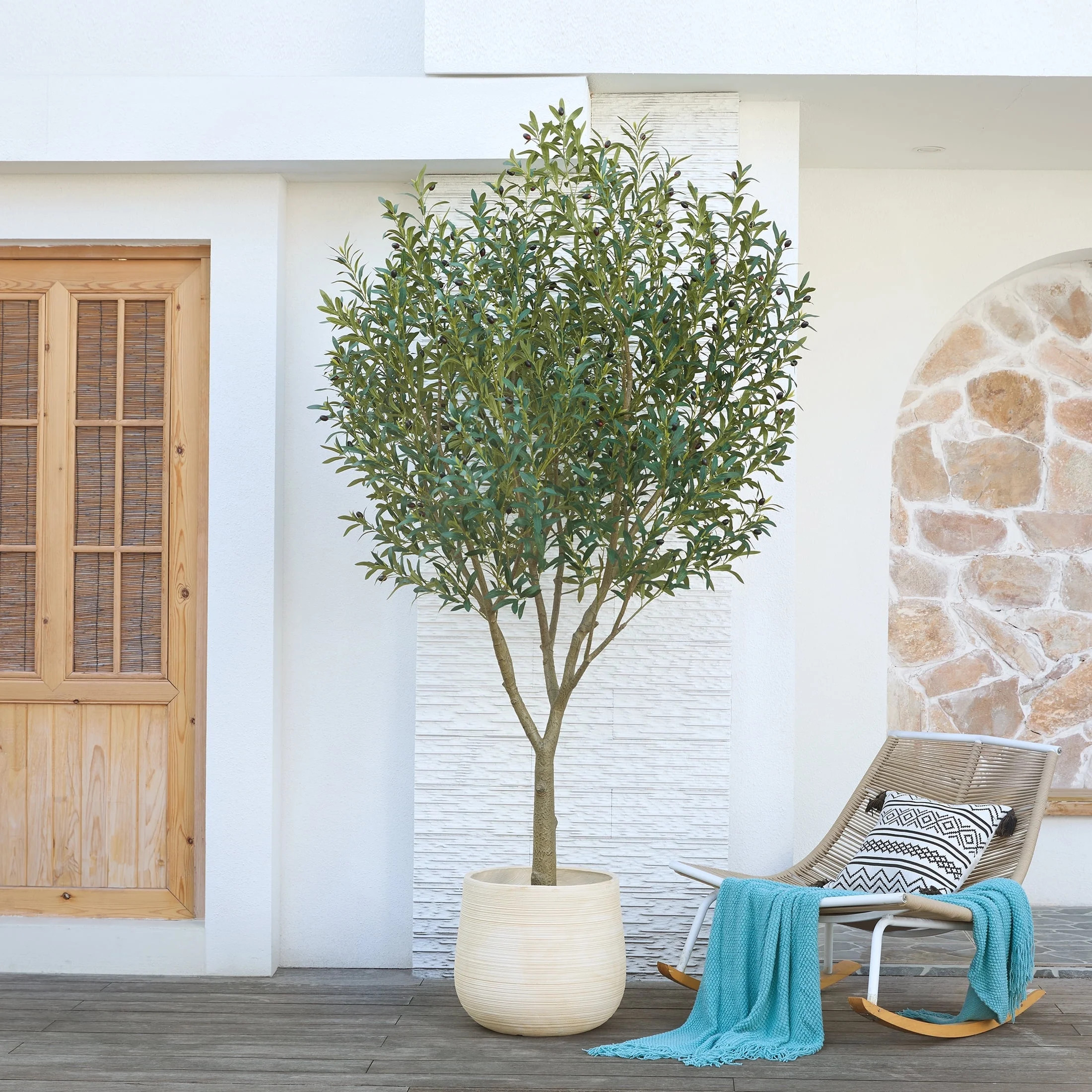 DR.Planzen 8ft Huge Artificial Olive Tree - Faux Olive Plant for Indoor & Outdoor Decor - Adjusta... | Walmart (US)