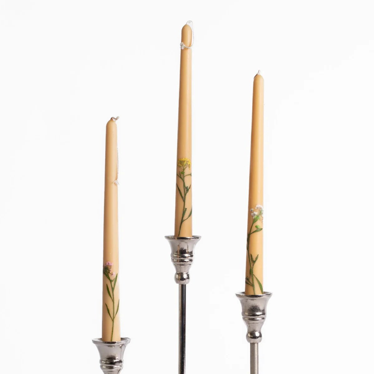 Floral Inlaid Taper Candle Set | Stoffer Home