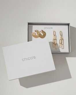 Gold Tone Drop and Hoop Set | Chico's