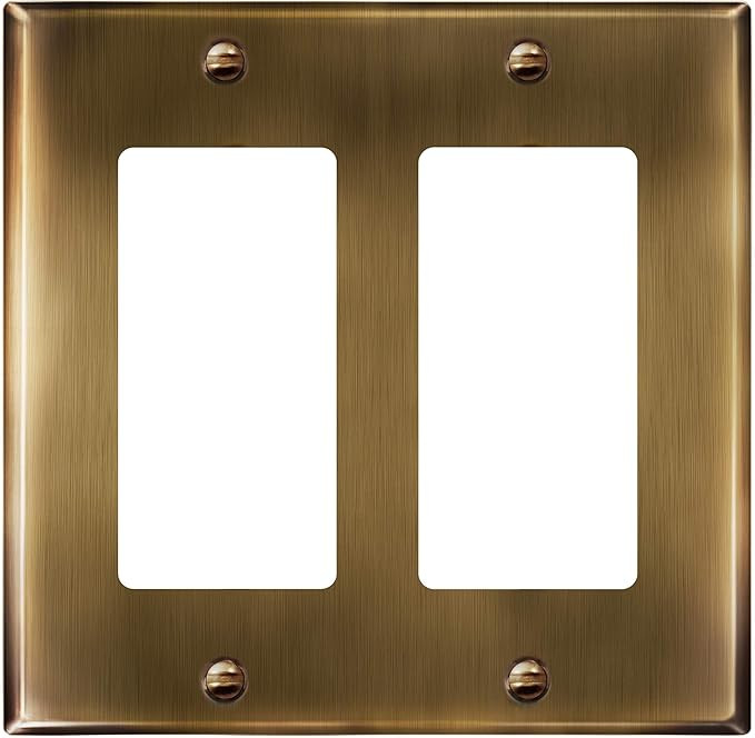 ENERLITES Double Decorator Switch or Receptacle Metal Cover Plate, Stainless Steel Wall Plate, Co... | Amazon (CA)