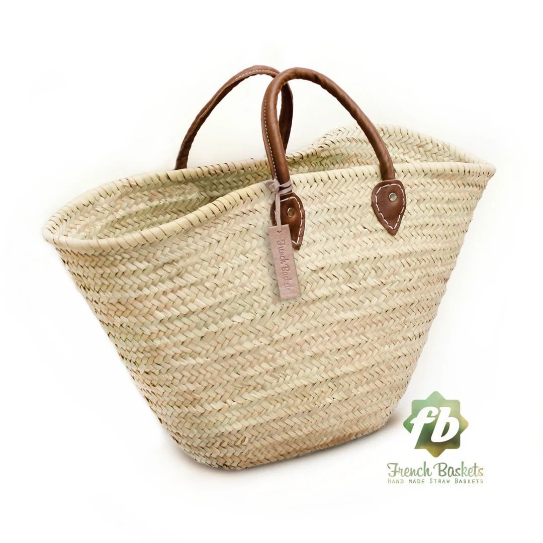 Straw Bag French Basket French Market Basket, Beach Bag Handmade Moroccan Basket Natural French B... | Etsy (UK)