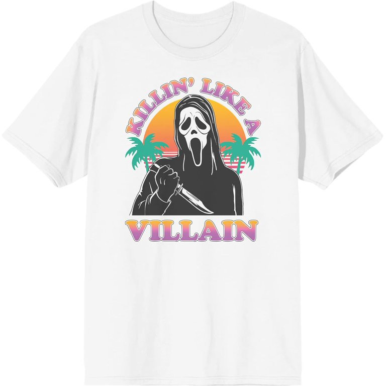 Ghostface Chillin' Like A Villain Crew Neck Short Sleeve Men's White T-Shirt | Walmart (US)