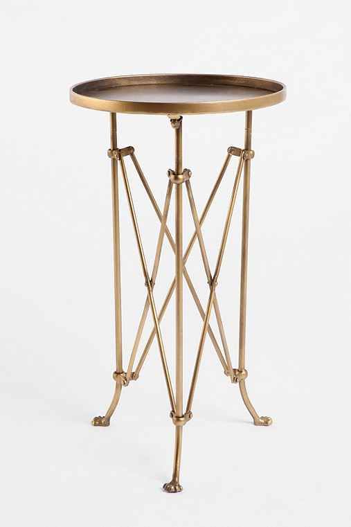 Metal Accordion Side Table,BRASS,ONE SIZE | Urban Outfitters US