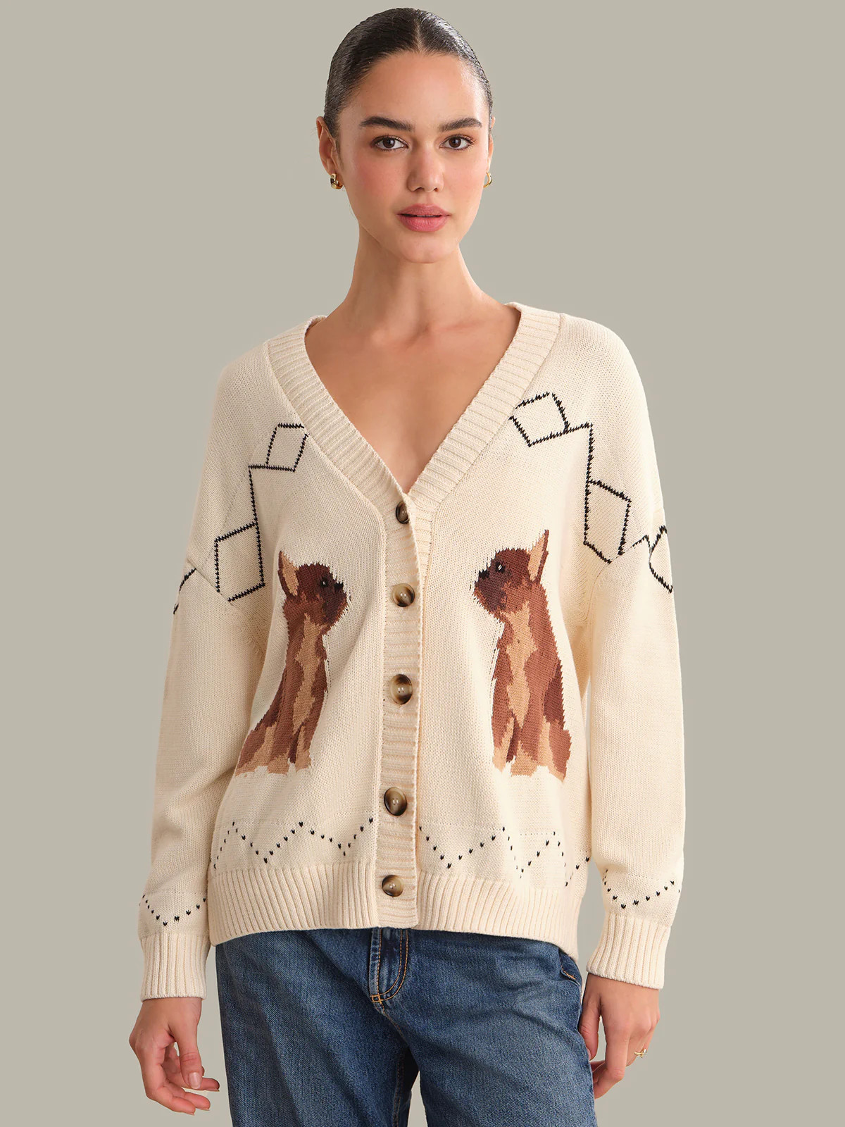 Emilia: 100% Cotton Frenchie Cardigan | 525 America