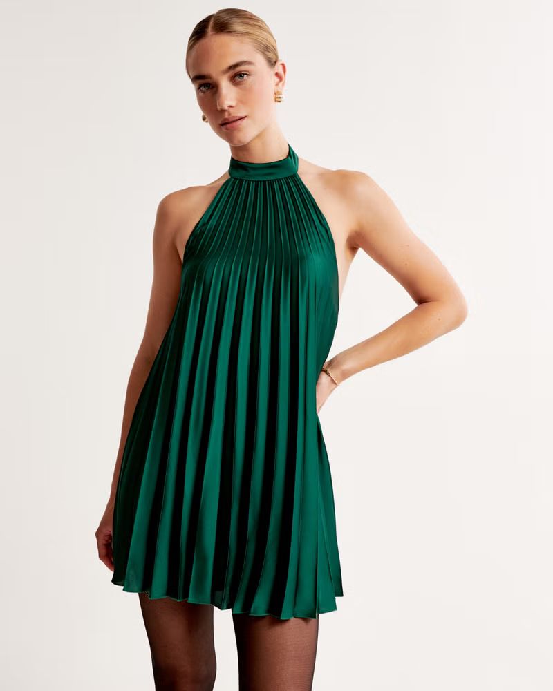 The A&F Giselle Pleated Trapeze Mini Dress | Abercrombie & Fitch (US)