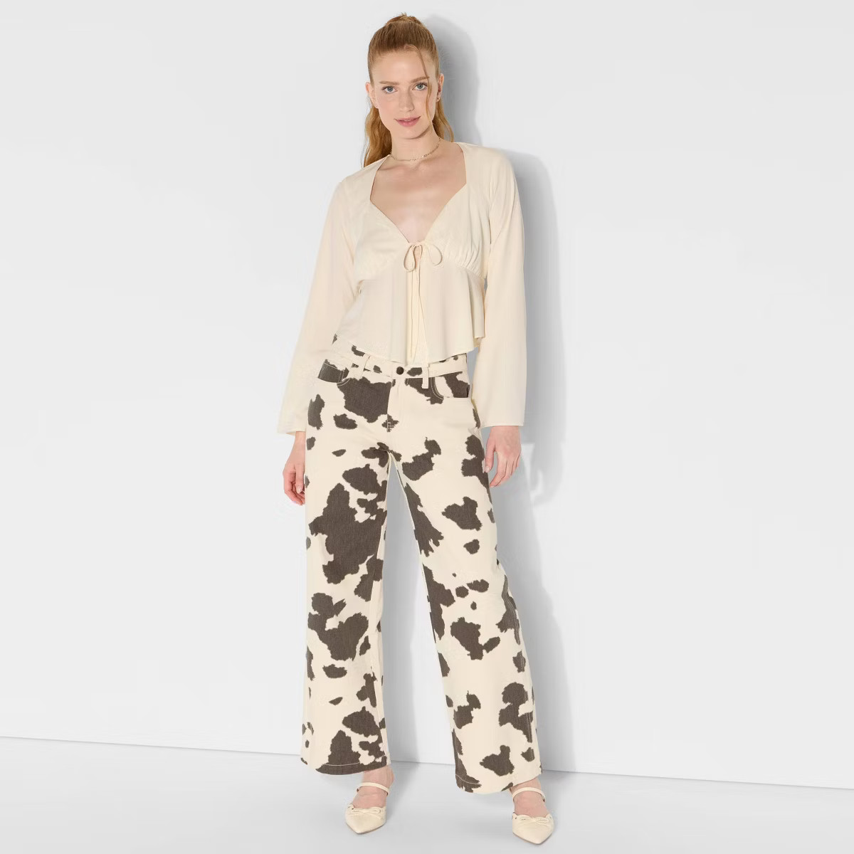 Women's Bell Long Sleeve Sweatheart Flyaway Blouse - Wild Fable™ | Target