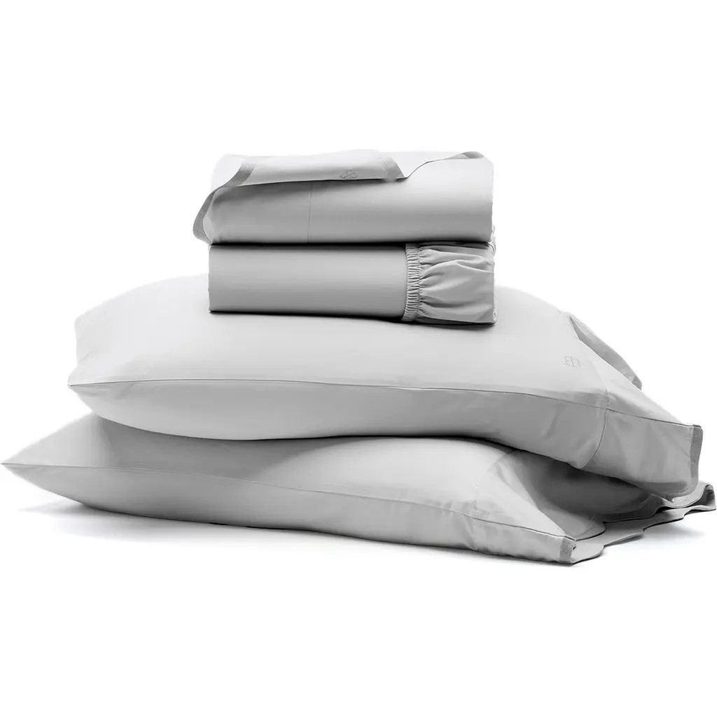 Boll & Branch Signature Curved Edge Organic Cotton Sheet Set in Sky/Shore at Nordstrom, Size Twin X-Long | Nordstrom