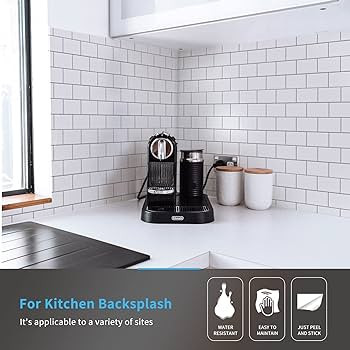 Art3d Premium 10-Sheet Peel and Stick Tile Backsplash - 12"x12" for Kitchen , Bright White | Amazon (US)
