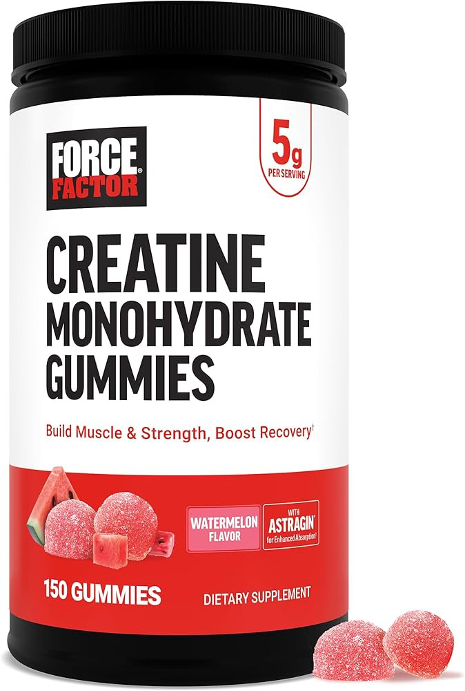 Force Factor Creatine Monohydrate Gummies, 5g Dose for Men & Women to Support Muscle, Strength, R... | Amazon (US)