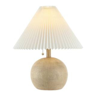 JONATHAN Y Aksel 17.25 in. Scandinavian Resin/Iron Sphere LED Table Lamp with Pleated Shade and P... | The Home Depot