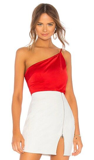 superdown Rubi One Shoulder Cami Top in Cherry Red | Revolve Clothing (Global)