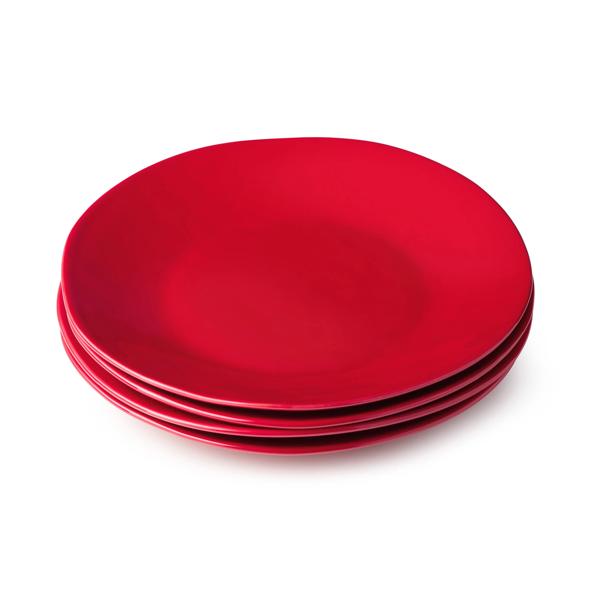 Berry Red Christmas Dinner Plates Set of 4 – Holiday Stoneware Tableware – Festive Red Dinner... | Wayfair North America