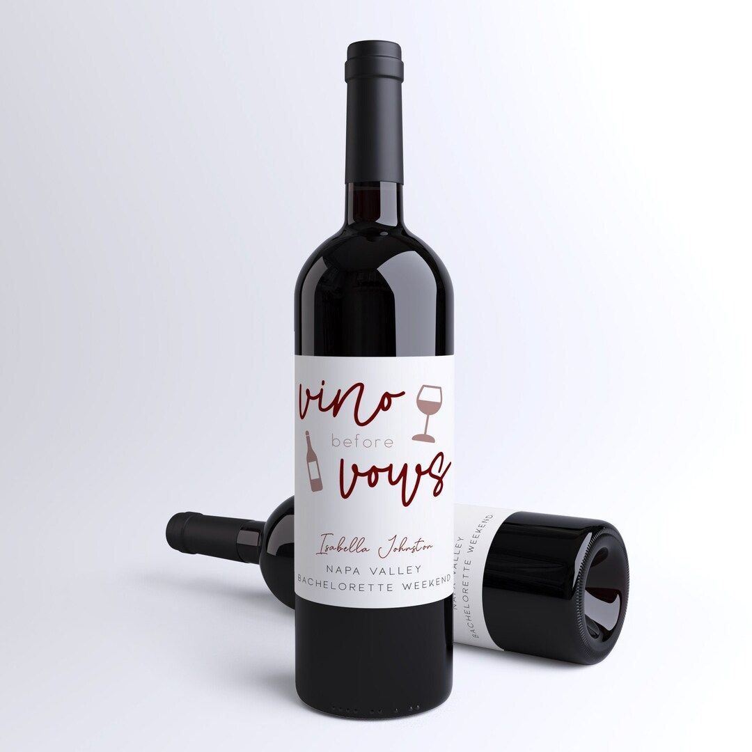 Wine Label Template, Vino Before Vows Wine Label Printable, Napa Bachelorette Wine Label, Winery ... | Etsy (US)